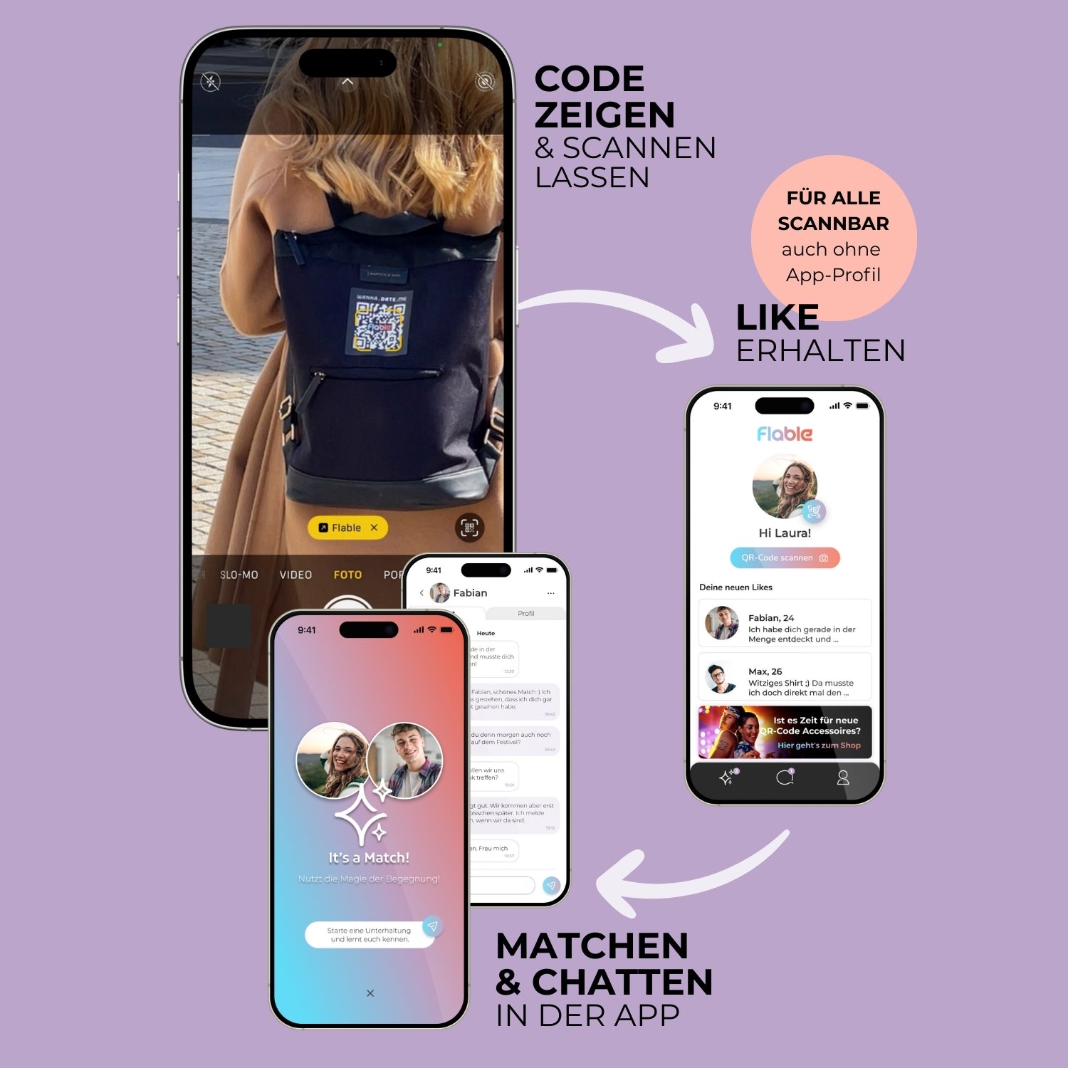 Flable QR Flirt-Sticker